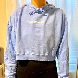 Baby blue large barstool sports cropped sweatshirt